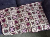 Dusky Pink Crochet Cot Blanket