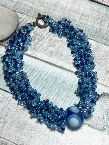 Handmade Beadwoven Lampwork Bracelet