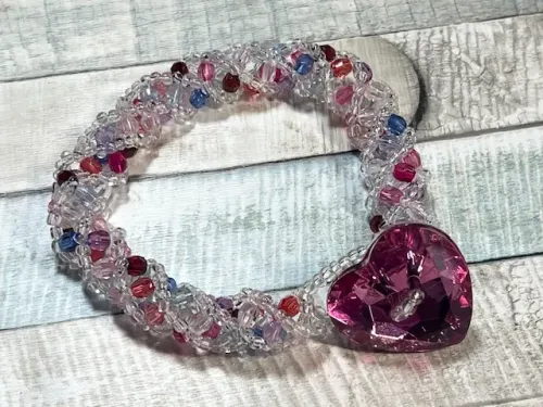 Handmade Beadwoven Huge Heart Bracelet