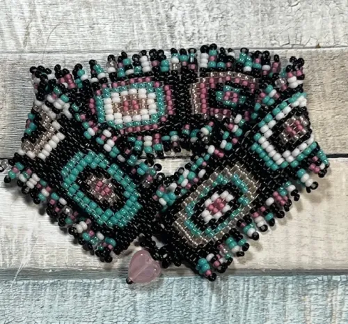 Handmade Beadwoven Fringed Bracelet