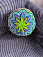 14" Purple / Green Pinwheel Cushion